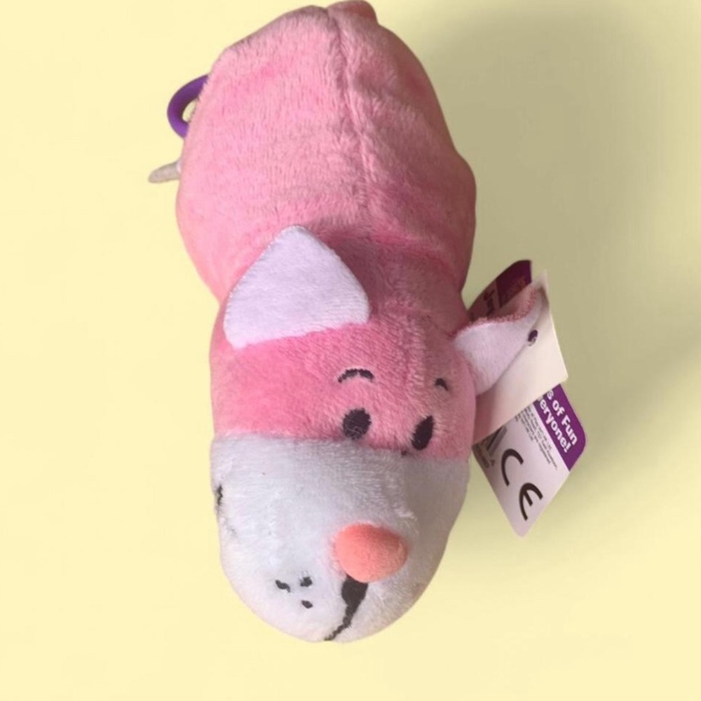 Flipazoo Pink and White Cat and Mouse Convertible Plush Keychain